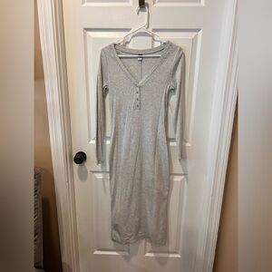 Old Navy Gray Long Sleeve Dress